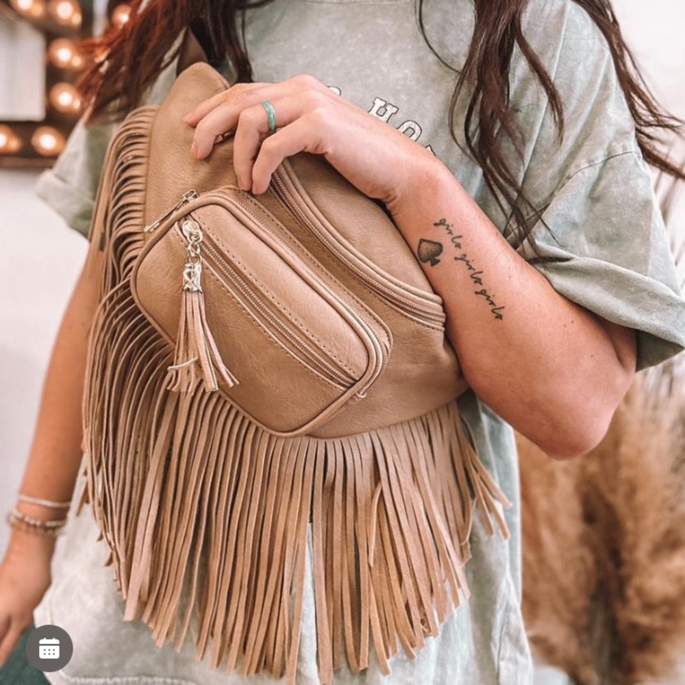 Fringe bumbag purse